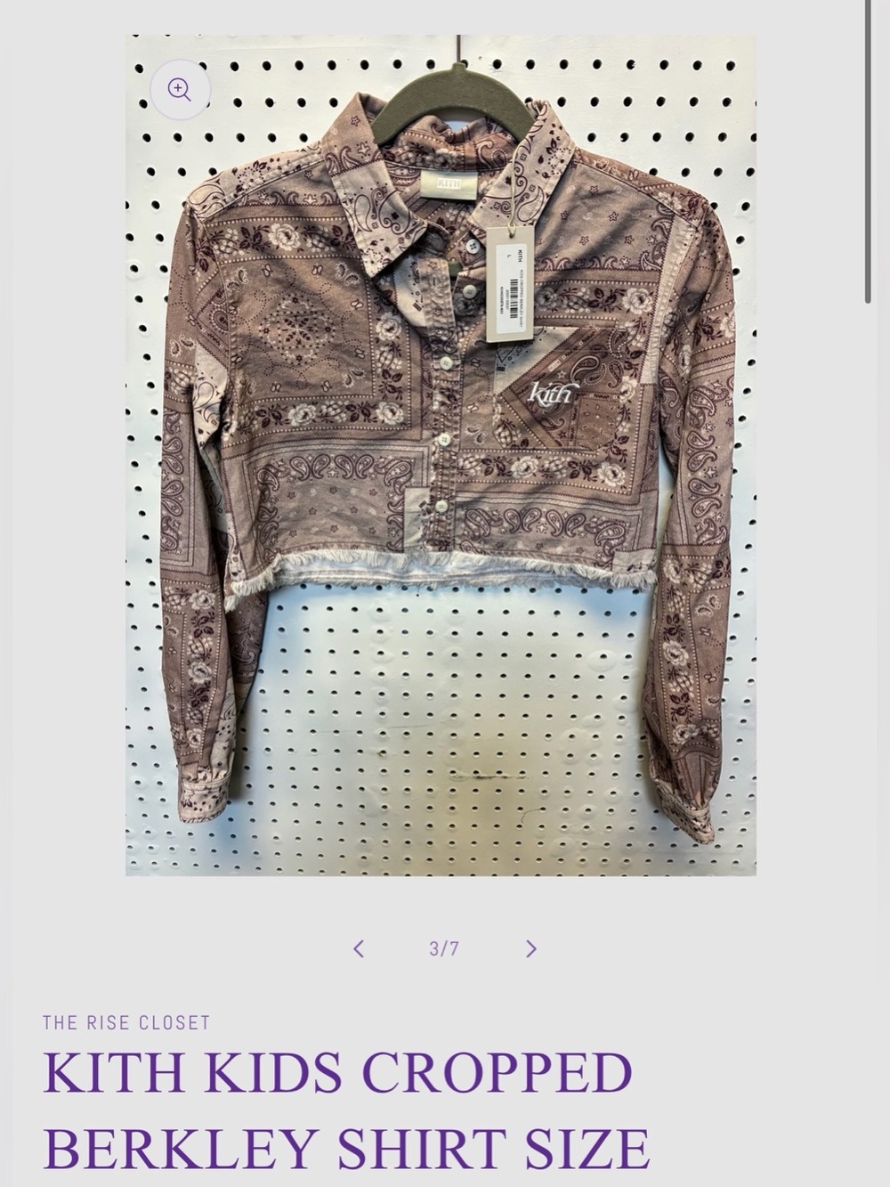 Kith Cropped Bandana-Print Shirt Jacket in Dusty Mauve